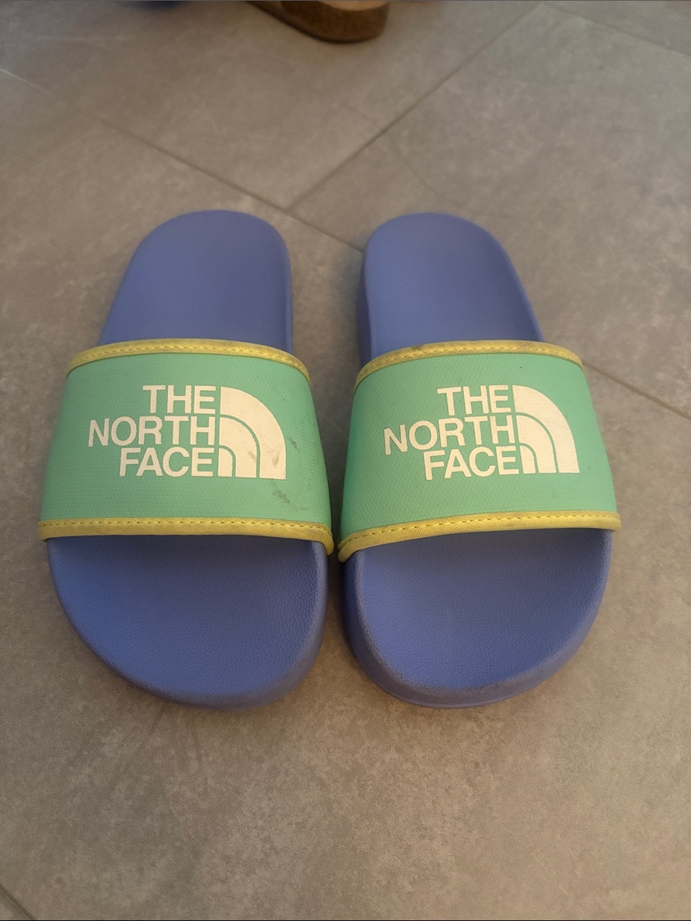 The North Face Kids Slide Sandals in Lavender and Mint